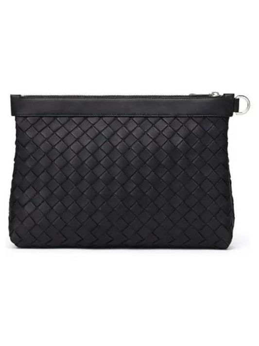 Classic Intrecciato Clutch Bag Black - BOTTEGA VENETA - BALAAN 2