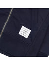 Engineered 4 Bar Diagonal Zip Up Hoodie Navy - THOM BROWNE - BALAAN 8