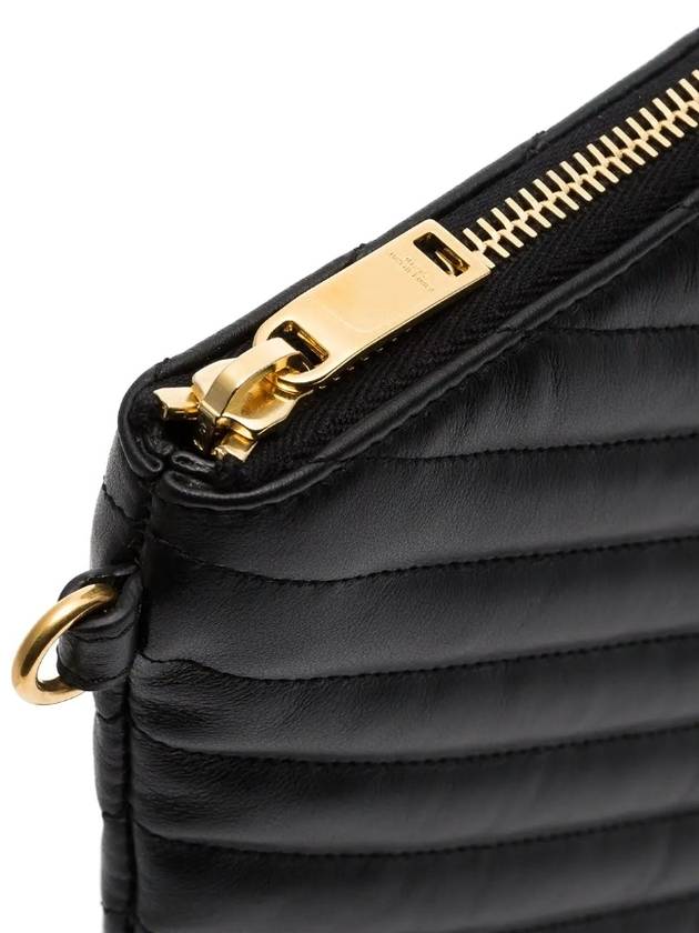 Matelasse Monogram Logo Strap Clutch Bag Black - SAINT LAURENT - BALAAN 5