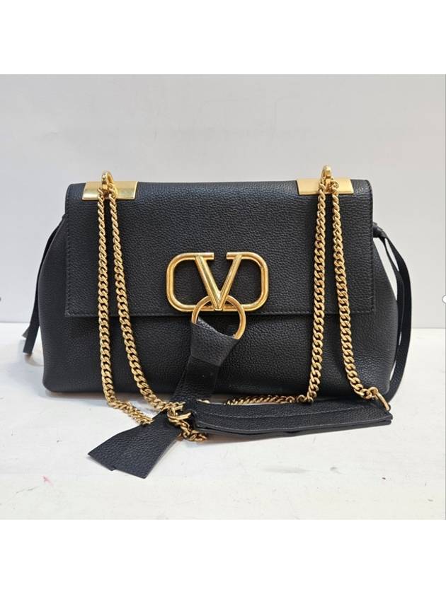 V logo black shoulder bag - VALENTINO - BALAAN 1