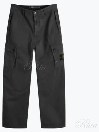 Compass Badge Cargo Straight Pants Black - STONE ISLAND - BALAAN 2