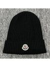 Kids Logo Patch Wool Beanie Black 3B00015 M1131 999 - MONCLER - BALAAN 2