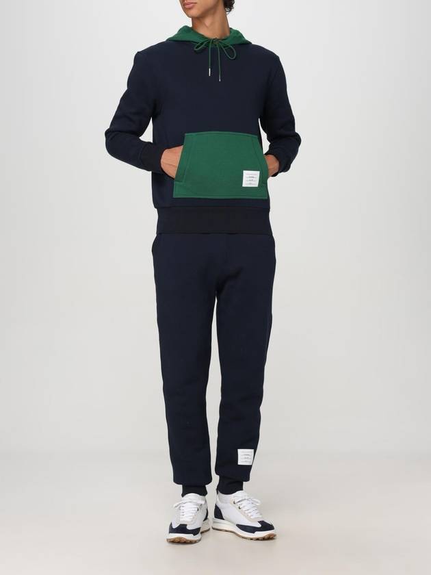 Colour Block Cotton Track Pants Navy - THOM BROWNE - BALAAN 3