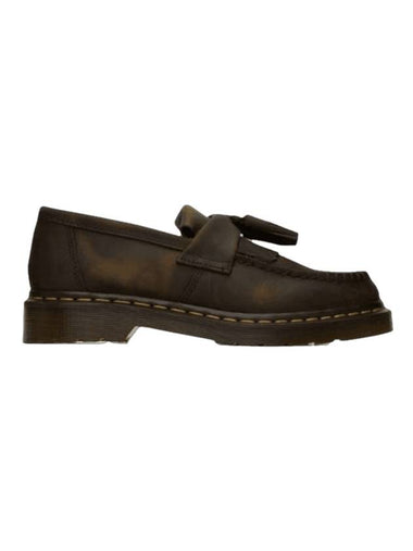 Adrian Crazy Horse Leather Tassel Loafers Dark Brown - DR. MARTENS - BALAAN 1