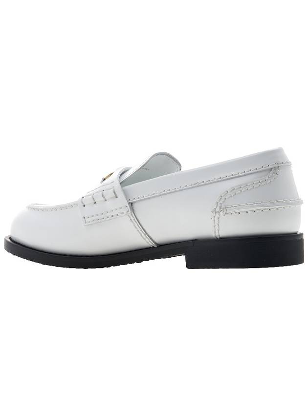 Brushed Leather Penny Loafers White - MIU MIU - BALAAN 4