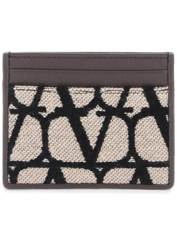 Toile Iconographe Card Wallet Brown - VALENTINO - BALAAN 1