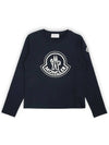 Kids Lettering Logo Long Sleeve T Shirt Navy 8D00003 83907 778 8 10A - MONCLER - BALAAN 3