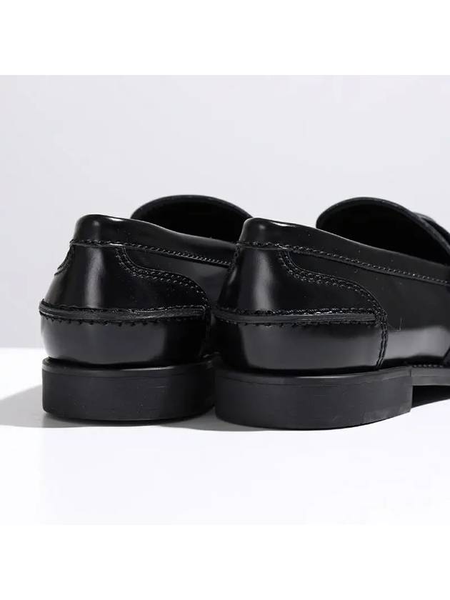 Brushed Leather Penny Loafers Black - MIU MIU - BALAAN 6