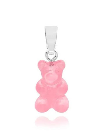 Nostalgia Bear Classic Bubblegum Silver Pendant Charm - CRYSTAL HAZE - BALAAN 1