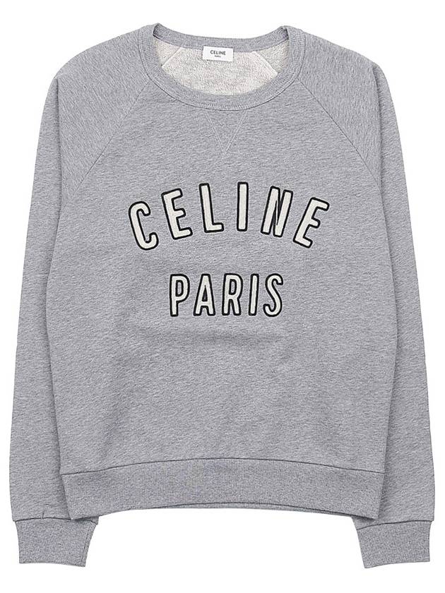 Paris Loose Cotton Fleece Man To Man Grey Melange - CELINE - BALAAN 11