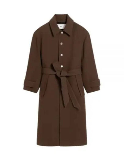 Belt Wool Single Coat Dark Coffee - AMI - BALAAN 2