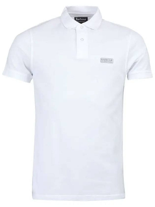 Men's International Essential Logo Short Sleeve PK Shirt White - BARBOUR - BALAAN.