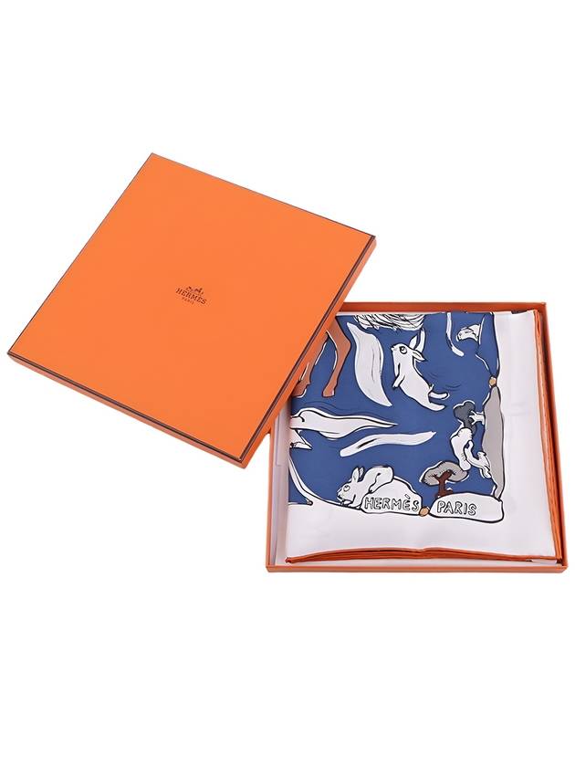 Mille Et Un Lapins Silk Scarf Blanc - HERMES - BALAAN 3