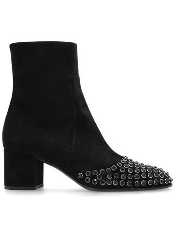 Alaïa Suede Ankle Boots With Studs, Women's, Black - ALAIA - BALAAN 1