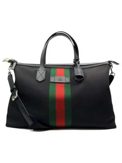 Striped Canvas Tote Bag Black - GUCCI - BALAAN 2