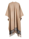 Reversible Check Wool Cashmere Cape - BURBERRY - BALAAN 4