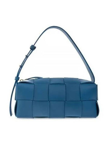 Brick Cassette Intrecciato Small Shoulder Bag Blue - BOTTEGA VENETA - BALAAN 1