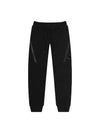 Diagonal Raised Fleece Zipped Track Pants Black - CP COMPANY - 1