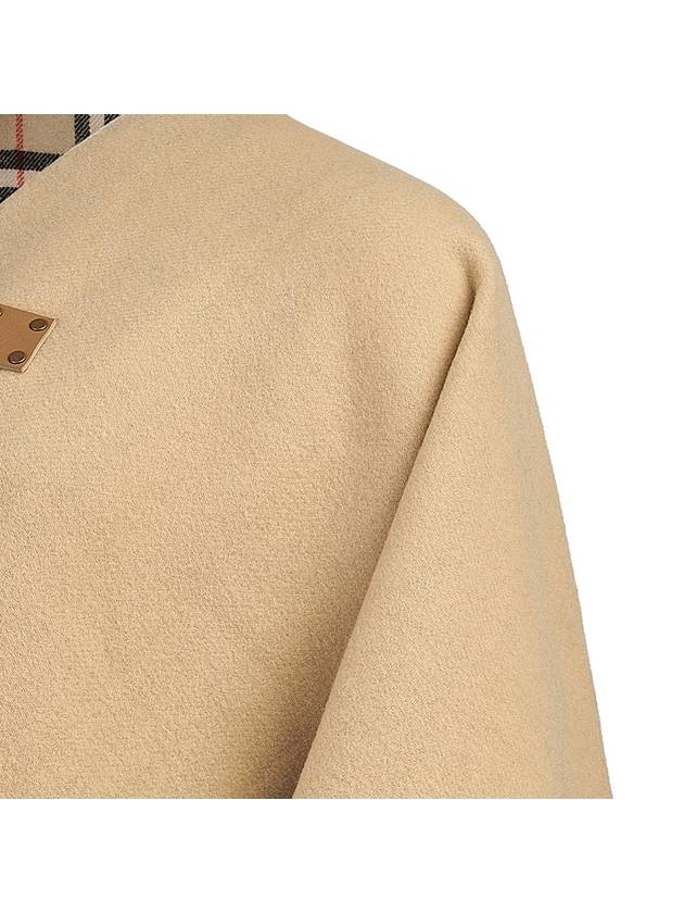 Check Wool Cape Sand - BURBERRY - BALAAN 6