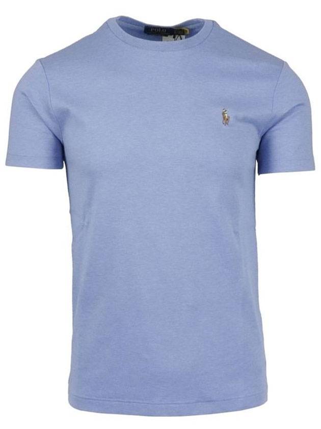 Embroidered Logo Pony Short Sleeve T-Shirt Blue - POLO RALPH LAUREN - BALAAN 1