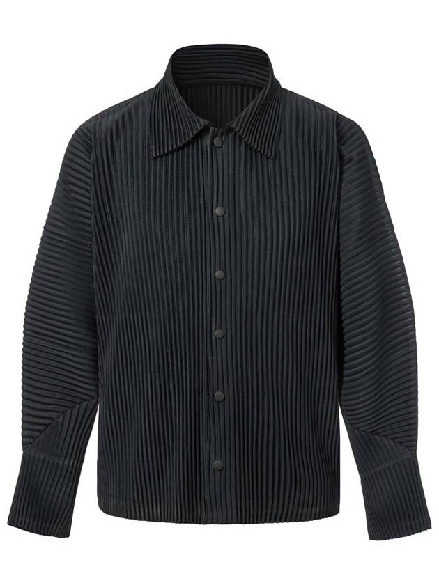 Collar Neck Snap Button Pleats Jacket Black - MONPLISSE - BALAAN 2