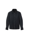 Collar Neck Snap Button Pleats Jacket Black - MONPLISSE - BALAAN 1