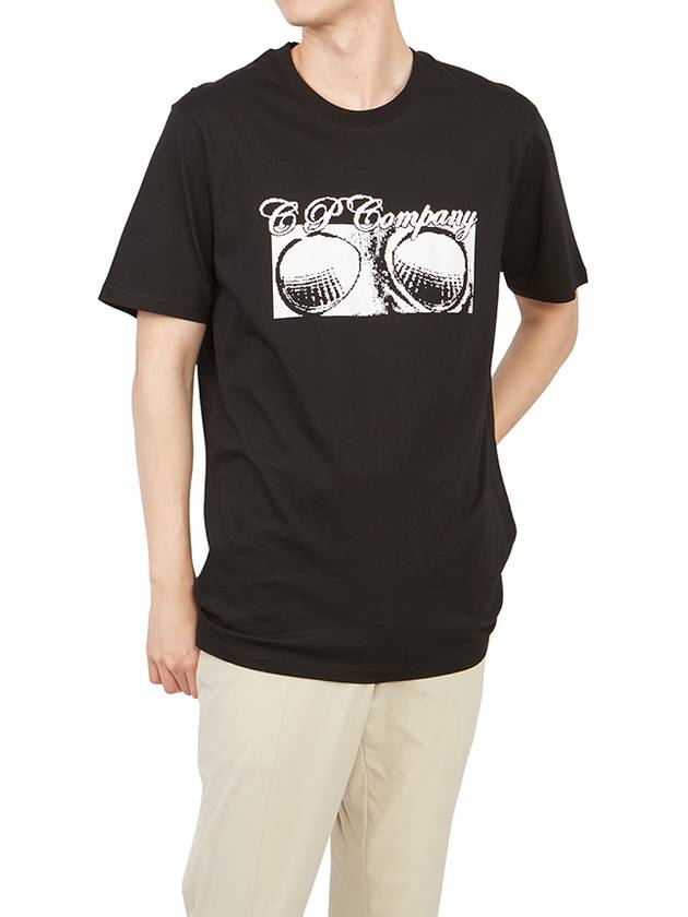 Print Cotton Short Sleeve T-Shirt Black - CP COMPANY - BALAAN 6