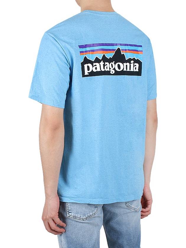 P 6 Logo Responsibili Short Sleeve T-Shirt Light Blue - PATAGONIA - BALAAN 5