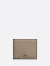 Grain Leather CD Icon Compact Half Wallet Beige - DIOR - BALAAN 2