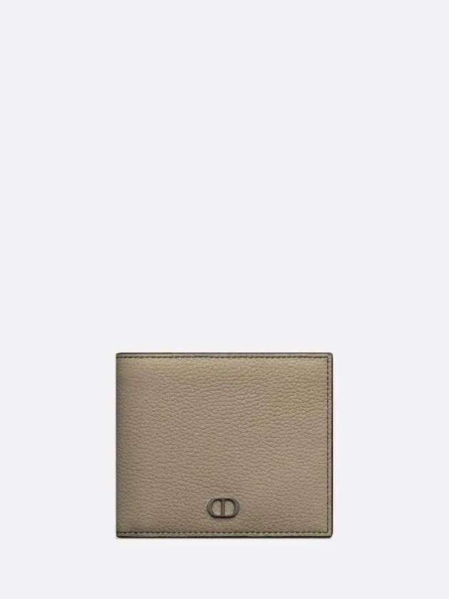 Grain Leather CD Icon Compact Half Wallet Beige - DIOR - BALAAN 2