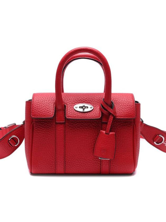 Bayswater Mini Heavy Grain Shoulder Bag Red - MULBERRY - BALAAN 2