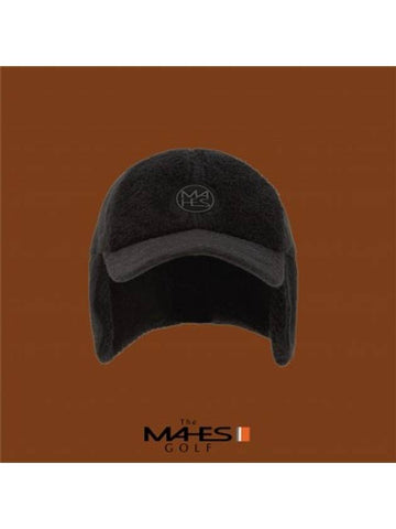 Logo Ball Cap Black Orange Label Fleece Earmuff Cap EC00738 - MAHES - BALAAN 1