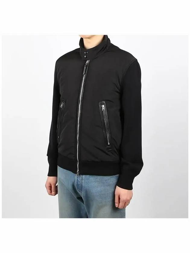 Men's Nylon Zip-Up Jacket Black - TOM FORD - BALAAN 3