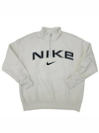 Sportswear Phoenix Fleece Quarter Zip Logo Sweatshirt White - NIKE - BALAAN 2