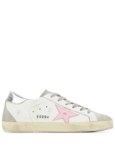 Women's Superstar Silver Heel Tab Pink Star Low Top Sneakers White - GOLDEN GOOSE - BALAAN 2