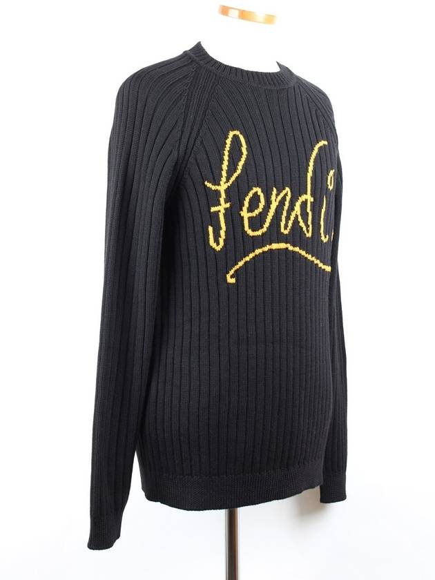 Logo wool knit black 50 100 105 - FENDI - BALAAN 6