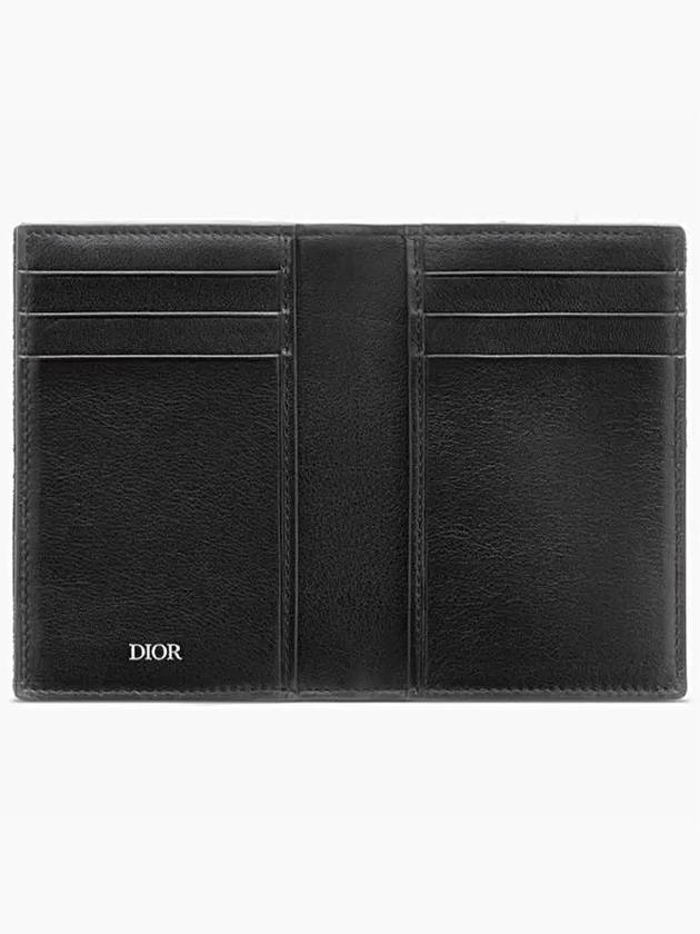 Vertical Half Card Holder Beige And Black  Oblique Jacquard - DIOR - BALAAN 3