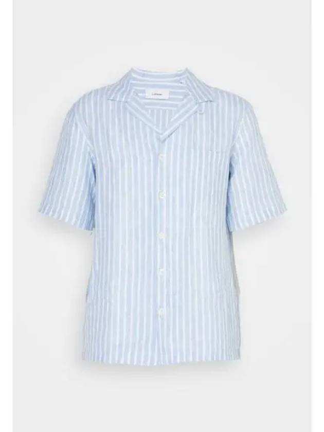 IDomestic ShippingI 24 EQKLOPEQC1799 100CE Striped Cotton Short Sleeve Shirt kr 218591 - RVR LARDINI - BALAAN 1