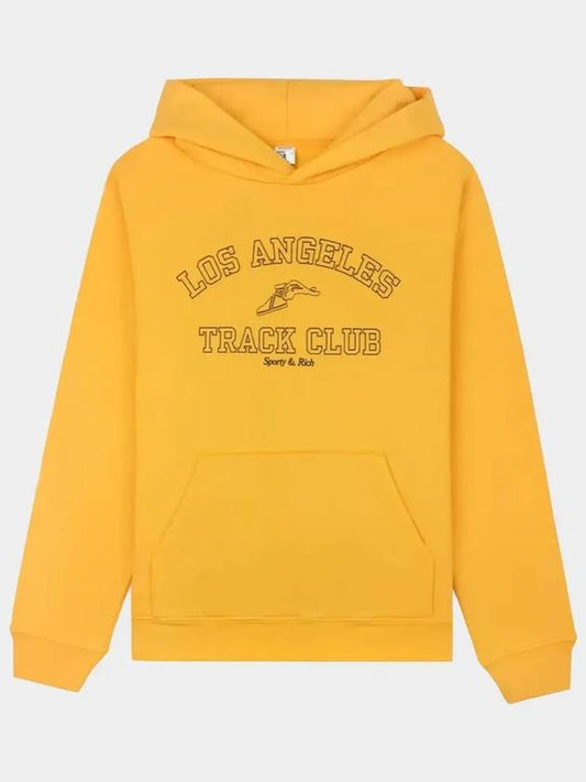 Track Club Logo Print Hoodie Yellow - SPORTY & RICH - BALAAN 2