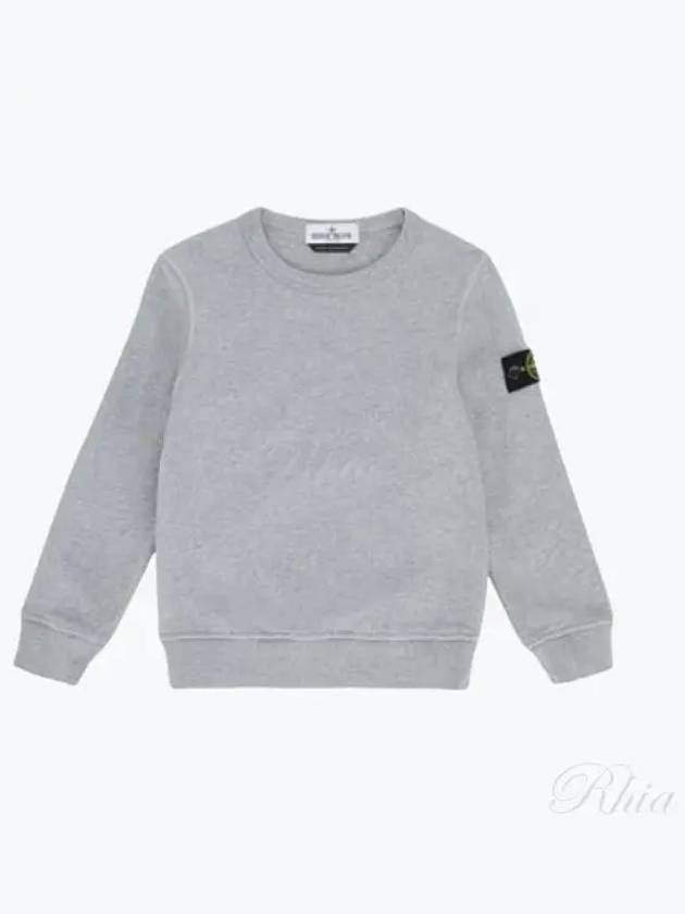 Kids Organic Cotton Fleece Sweatshirt Grey Melange - STONE ISLAND - BALAAN 2