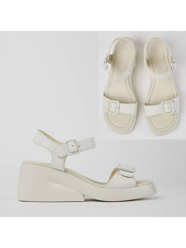 Women's Kaah Leather Height-Elevating Sandals White - CAMPER - BALAAN 1