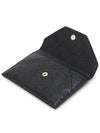 Pebble Grain Leather Bow Detail Envelope Card Wallet Black - THOM BROWNE - BALAAN 7