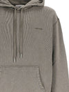 Embroidered Logo Hoodie Top Grey - AMI - BALAAN 3