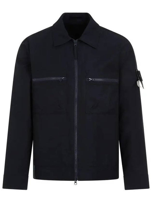 Cotton Canvas Zip-up Jacket Navy - STONE ISLAND - BALAAN 2