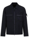 Cotton Canvas Zip-up Jacket Navy - STONE ISLAND - BALAAN 2