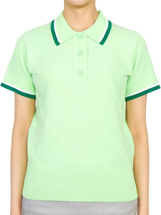 Women's Feline Golf Short Sleeve PK Shirt Green - J.LINDEBERG - BALAAN 2