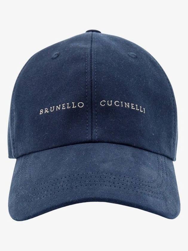 Embroidered Logo Cotton Ball Cap Blue - BRUNELLO CUCINELLI - BALAAN 1