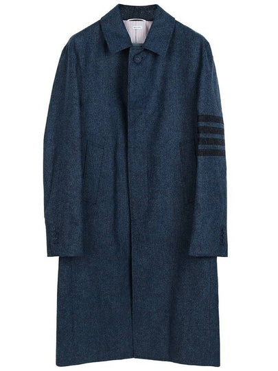 Men's Donegal Tweed 4 Bar Wool Single Coat Blue - THOM BROWNE - BALAAN 2