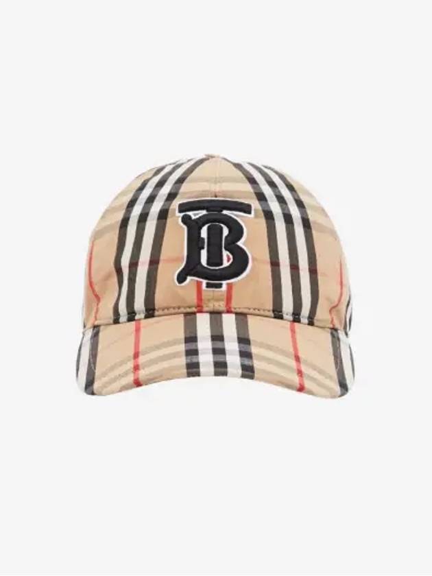 Monogram Motif Vintage Check Cotton Ball Cap Beige - BURBERRY - BALAAN 2