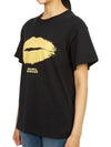 Lips Embroidered Logo Short-Sleeved T-Shirt Black - ISABEL MARANT - BALAAN 5